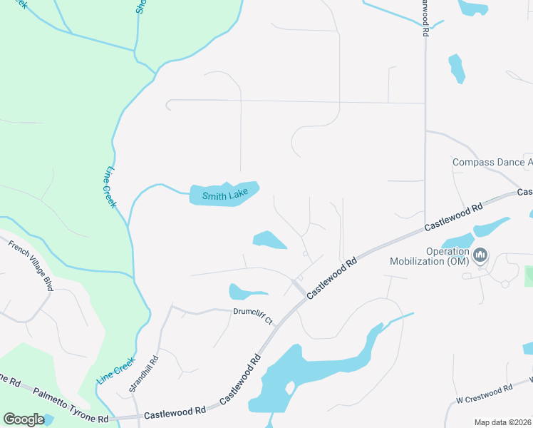 map of restaurants, bars, coffee shops, grocery stores, and more near 180 Chaparral Trace in Tyrone