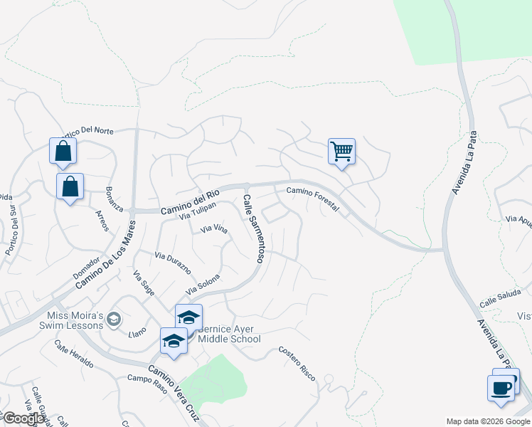 map of restaurants, bars, coffee shops, grocery stores, and more near 5739 Calle Polvorosa in San Clemente
