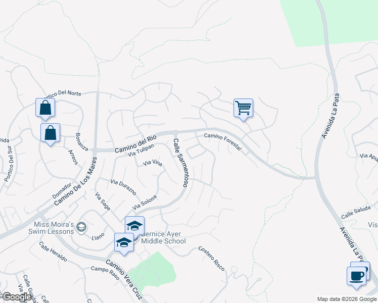 map of restaurants, bars, coffee shops, grocery stores, and more near 5739 Calle Polvorosa in San Clemente