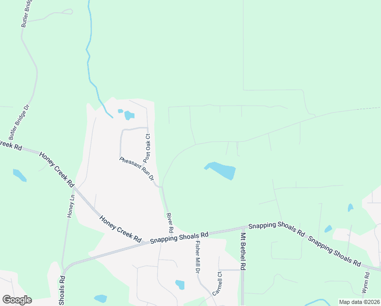 map of restaurants, bars, coffee shops, grocery stores, and more near 256 River Road in McDonough