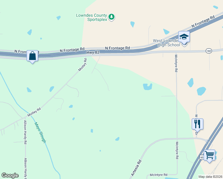 map of restaurants, bars, coffee shops, grocery stores, and more near 1381 South Frontage Road in Columbus