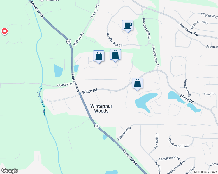 map of restaurants, bars, coffee shops, grocery stores, and more near 465 Hawthorne Drive in Fayetteville