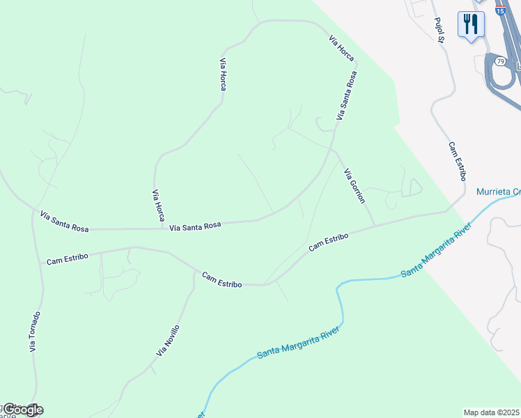 map of restaurants, bars, coffee shops, grocery stores, and more near 45141 Calle Cuesta in Temecula