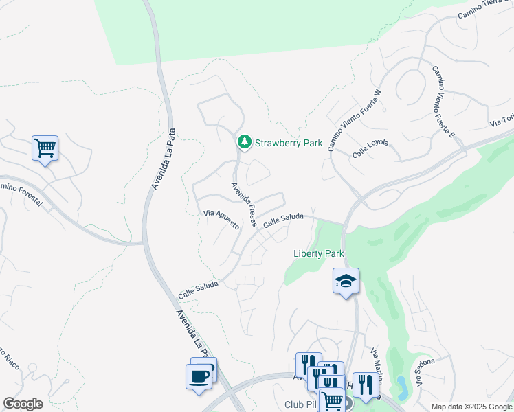 map of restaurants, bars, coffee shops, grocery stores, and more near 2 Via Destino in San Clemente