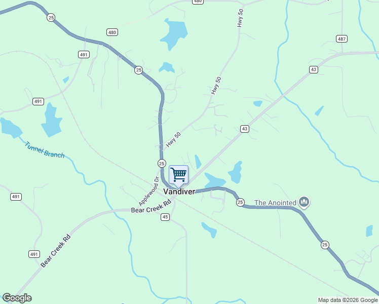 map of restaurants, bars, coffee shops, grocery stores, and more near 8054 Bear Creek Road in Sterrett