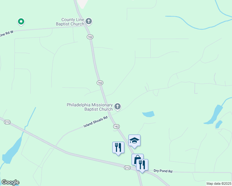 map of restaurants, bars, coffee shops, grocery stores, and more near 60 Cypress Drive in Covington