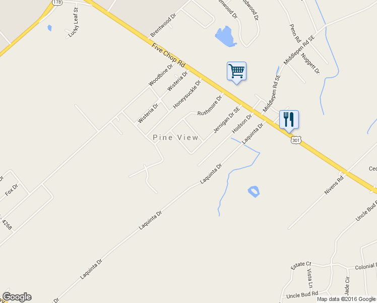 map of restaurants, bars, coffee shops, grocery stores, and more near 1382 Jernigan Dr SE in Orangeburg