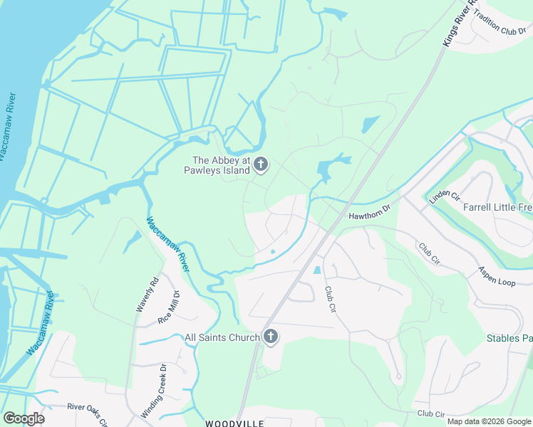 map of restaurants, bars, coffee shops, grocery stores, and more near 223 All Saints Loop in Pawleys Island