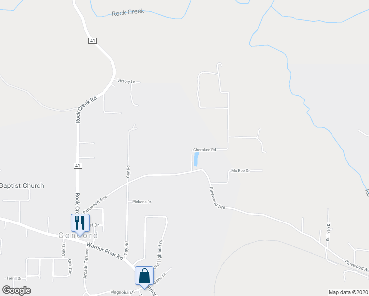 map of restaurants, bars, coffee shops, grocery stores, and more near 928 Cherokee Road in Hueytown