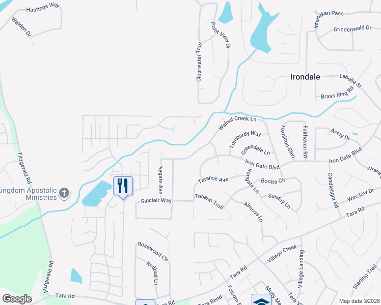 map of restaurants, bars, coffee shops, grocery stores, and more near 910 Walnut Creek Lane in Jonesboro