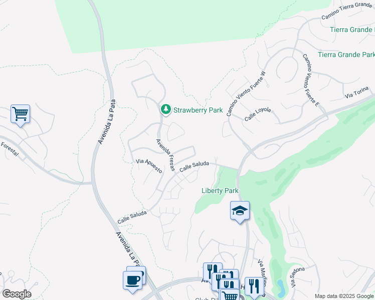 map of restaurants, bars, coffee shops, grocery stores, and more near 16 Via Destino in San Clemente