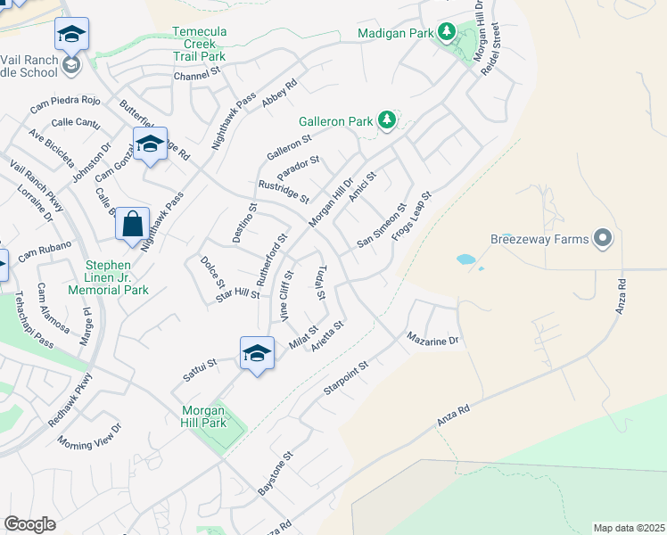 map of restaurants, bars, coffee shops, grocery stores, and more near 34098 Hartwell Court in Temecula