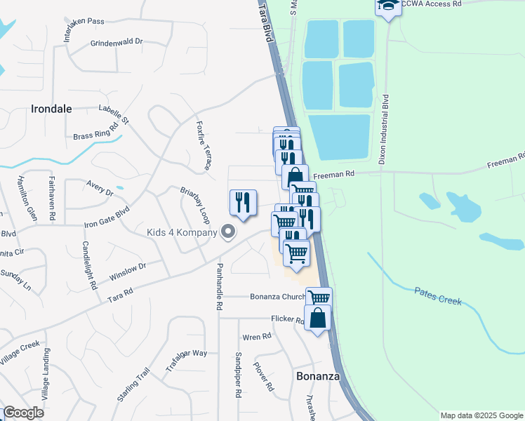 map of restaurants, bars, coffee shops, grocery stores, and more near 1798 Old Dogwood in Jonesboro