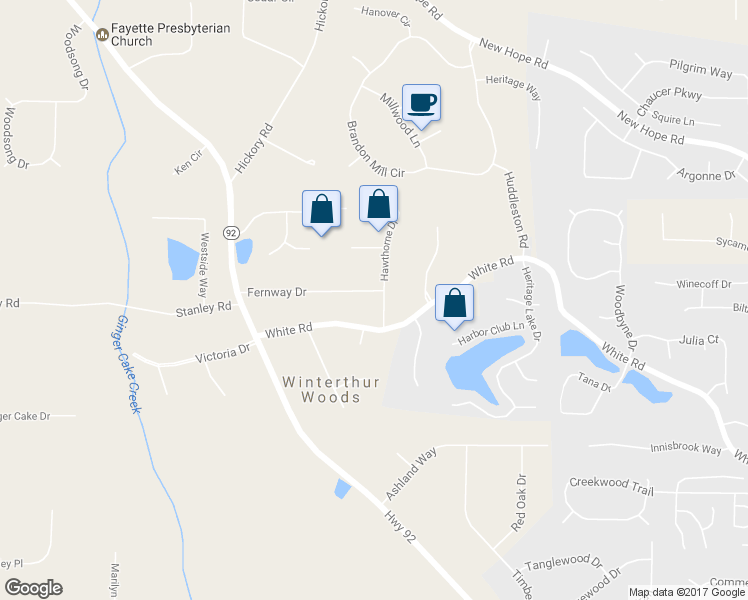 map of restaurants, bars, coffee shops, grocery stores, and more near 465 Hawthorne Drive in Fayetteville