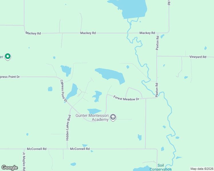 map of restaurants, bars, coffee shops, grocery stores, and more near 1435 Cypress Point Drive in Gunter