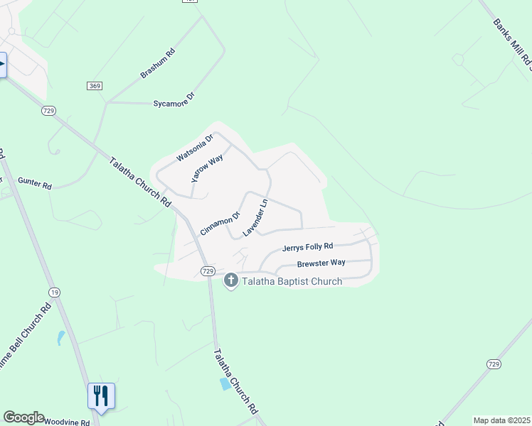map of restaurants, bars, coffee shops, grocery stores, and more near 2095 Lavender Lane in Aiken