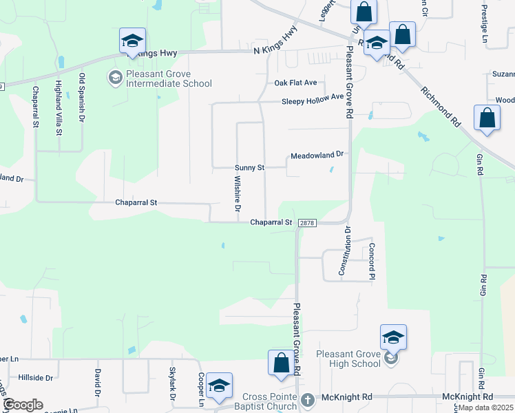 map of restaurants, bars, coffee shops, grocery stores, and more near 5602 Turtle Creek Drive in Texarkana