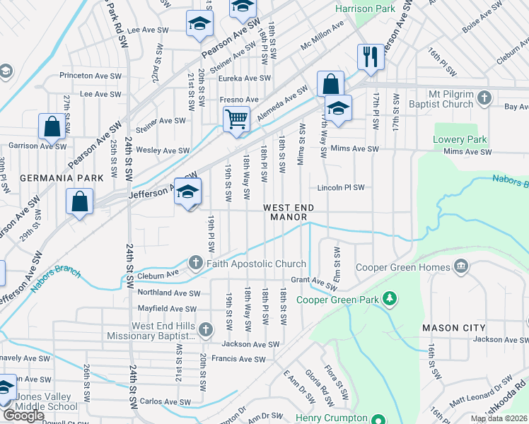 map of restaurants, bars, coffee shops, grocery stores, and more near 1831 Lincoln Avenue in Birmingham