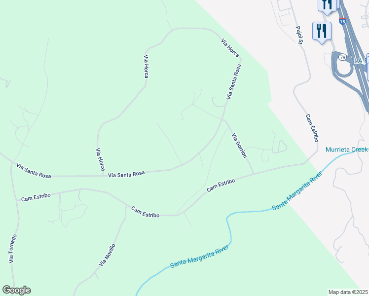 map of restaurants, bars, coffee shops, grocery stores, and more near 45141 Calle Cuesta in Temecula