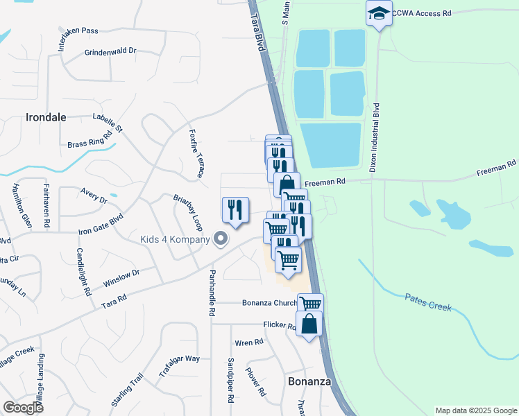 map of restaurants, bars, coffee shops, grocery stores, and more near 1769 Old Dogwood in Jonesboro