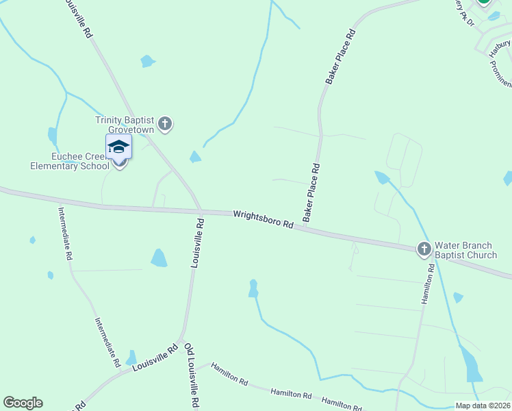 map of restaurants, bars, coffee shops, grocery stores, and more near 5821 Wrightsboro Road in Grovetown