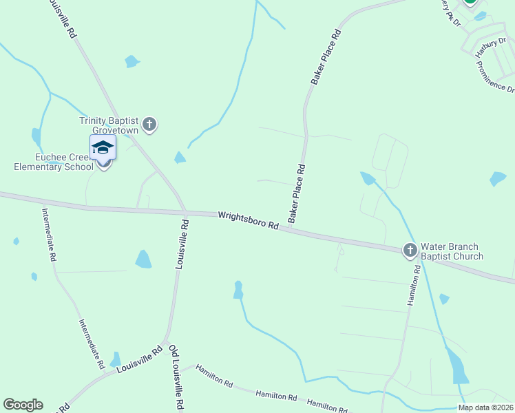 map of restaurants, bars, coffee shops, grocery stores, and more near 5821 Wrightsboro Road in Grovetown