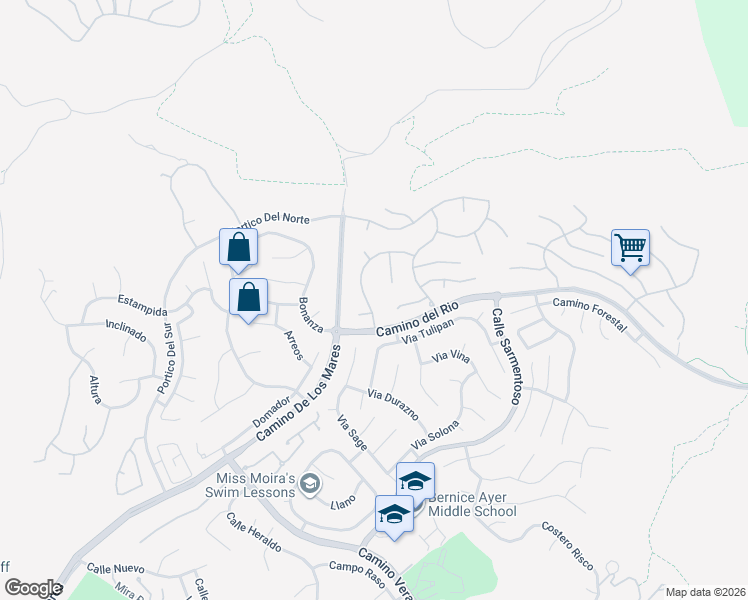 map of restaurants, bars, coffee shops, grocery stores, and more near 3008 Brillante in San Clemente