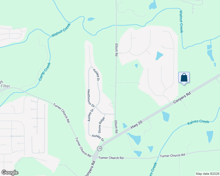 map of restaurants, bars, coffee shops, grocery stores, and more near 223 Elliott Road in McDonough