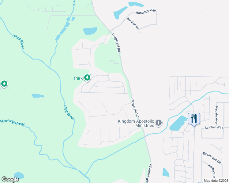 map of restaurants, bars, coffee shops, grocery stores, and more near 375 Lead Way in Jonesboro