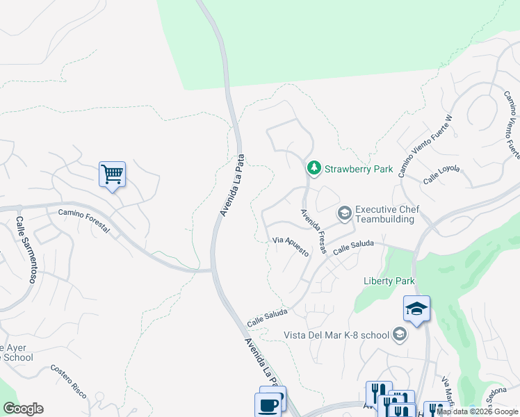 map of restaurants, bars, coffee shops, grocery stores, and more near 1 Calle Saltamontes in San Clemente