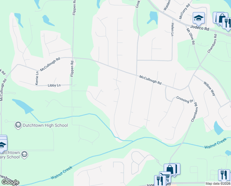 map of restaurants, bars, coffee shops, grocery stores, and more near 35 Oak Court in Stockbridge
