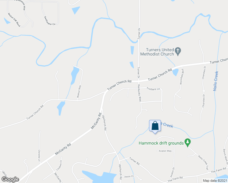 map of restaurants, bars, coffee shops, grocery stores, and more near 521 Trotters Lane in McDonough