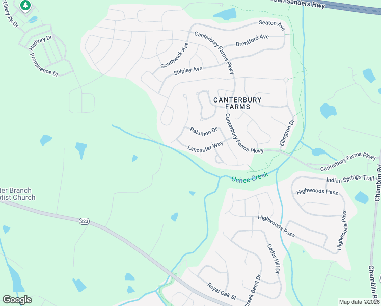 map of restaurants, bars, coffee shops, grocery stores, and more near 1036 Lancaster Way in Grovetown