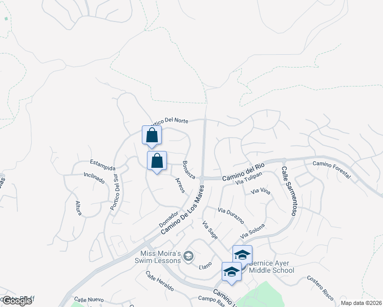 map of restaurants, bars, coffee shops, grocery stores, and more near 2925 Bonanza in San Clemente