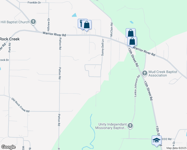 map of restaurants, bars, coffee shops, grocery stores, and more near 6856 Sunny Dell Dr in Bessemer