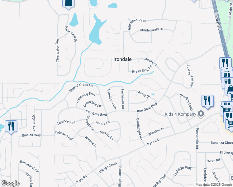 map of restaurants, bars, coffee shops, grocery stores, and more near 1172 Sheffield Court in Jonesboro