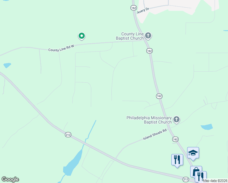 map of restaurants, bars, coffee shops, grocery stores, and more near 195 Macadamia Court in Covington