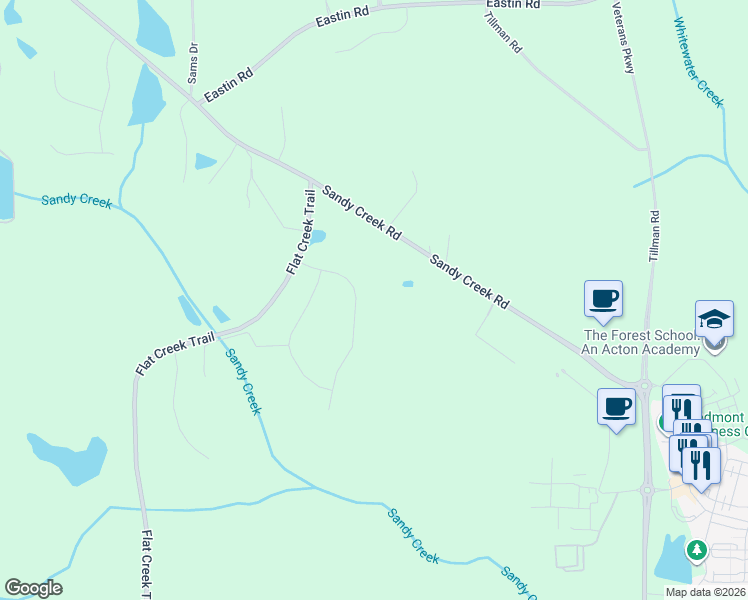 map of restaurants, bars, coffee shops, grocery stores, and more near 180 Annelise Park Drive in Fayetteville