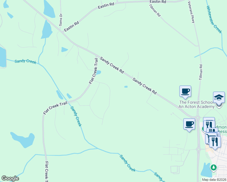 map of restaurants, bars, coffee shops, grocery stores, and more near 180 Annelise Park Drive in Fayetteville