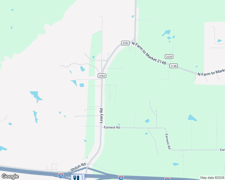 map of restaurants, bars, coffee shops, grocery stores, and more near 898 Leary Road in Texarkana