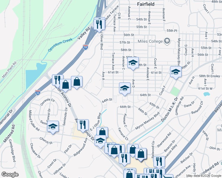 map of restaurants, bars, coffee shops, grocery stores, and more near 113 Jerry Coleman Street in Fairfield