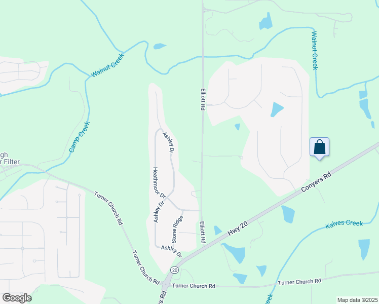 map of restaurants, bars, coffee shops, grocery stores, and more near 223 Elliott Road in McDonough