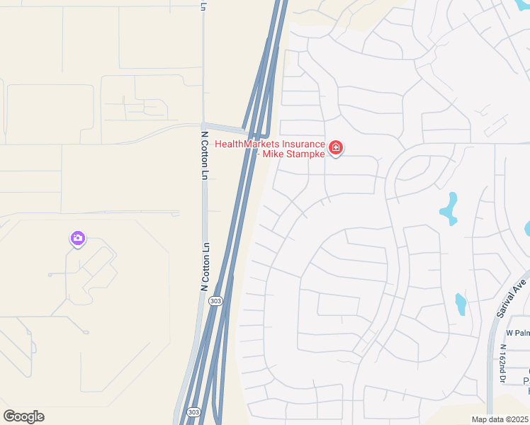 map of restaurants, bars, coffee shops, grocery stores, and more near 16976 West Cambridge Avenue in Goodyear