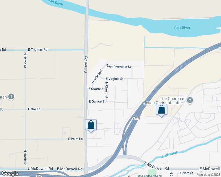 map of restaurants, bars, coffee shops, grocery stores, and more near 3311 North Chestnut in Mesa