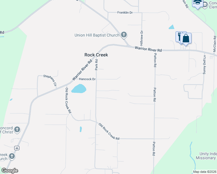 map of restaurants, bars, coffee shops, grocery stores, and more near in Rock Creek
