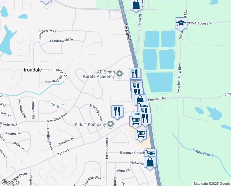 map of restaurants, bars, coffee shops, grocery stores, and more near 1916 Old Dogwood in Jonesboro