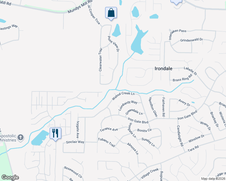 map of restaurants, bars, coffee shops, grocery stores, and more near 10218 Red Bridge Court in Jonesboro