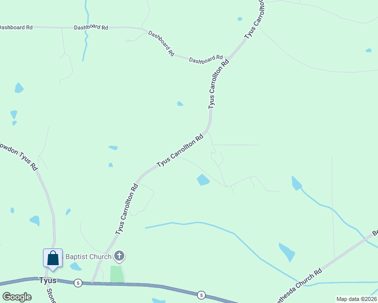 map of restaurants, bars, coffee shops, grocery stores, and more near 4144 Tyus Carrollton Road in Carrollton