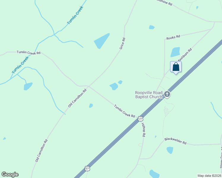 map of restaurants, bars, coffee shops, grocery stores, and more near 191 Tumlin Creek Road in Roopville