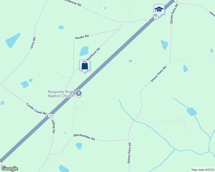map of restaurants, bars, coffee shops, grocery stores, and more near 941 U.S. 27 in Roopville